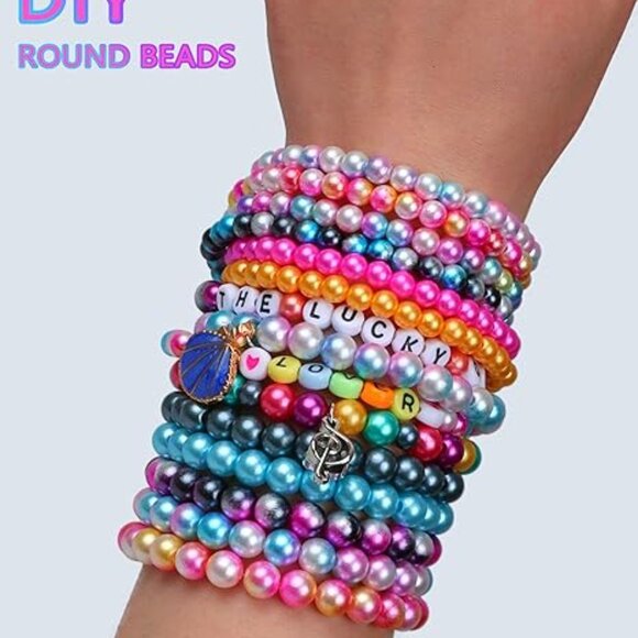 Bracelet Beads Kit - 1020 Pcs Gradient Colorful Round Beads(6mm+8mm) for Bracel - Picture 6 of 6